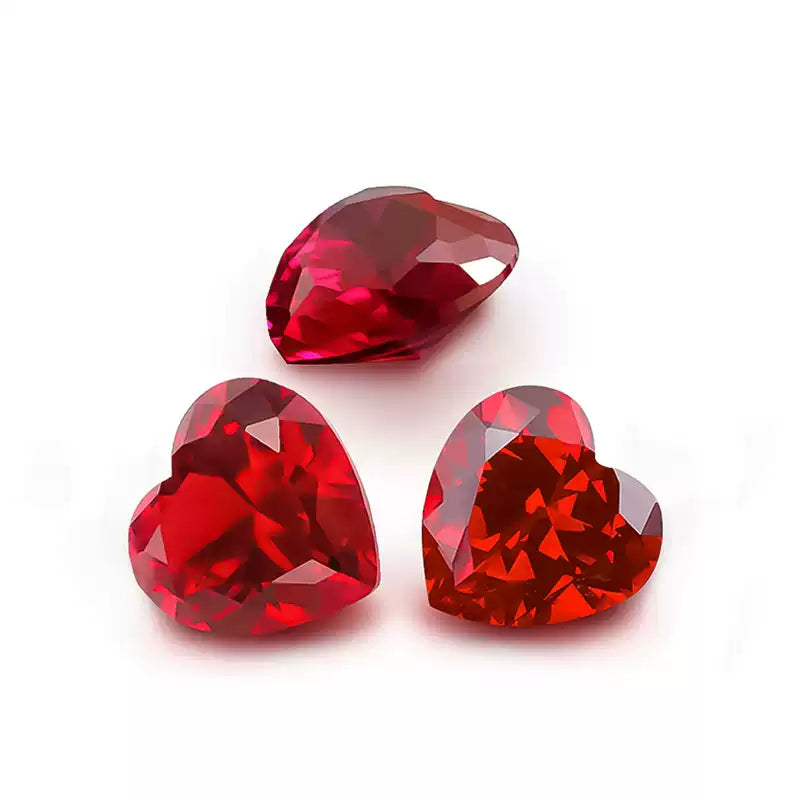 Pigeon Blood Lab-Grown Ruby · Heart · Czochralski
