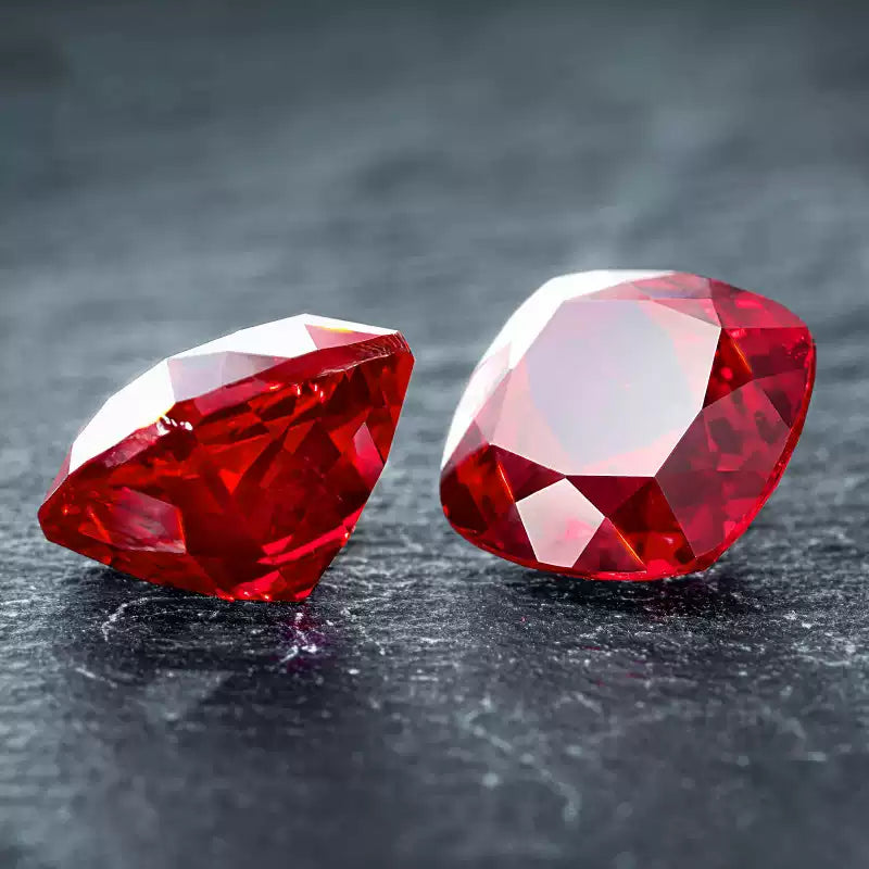 Pigeon Blood Lab-Grown Ruby · Cushion · Czochralski