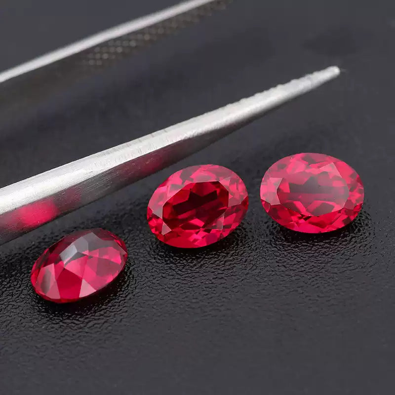 Pigeon Blood Lab-Grown Ruby · Oval · Czochralski