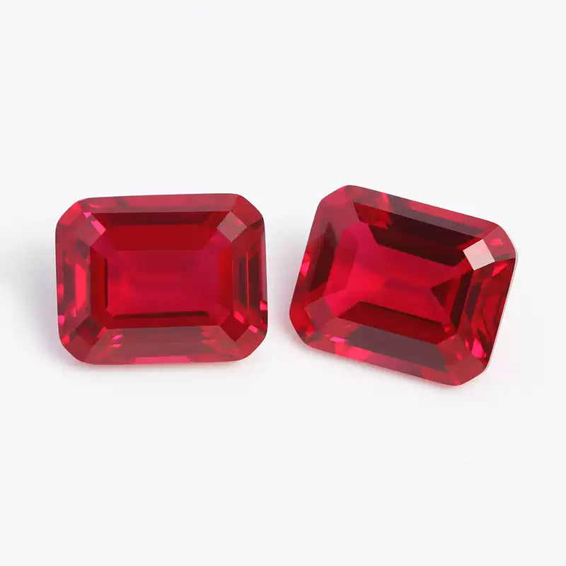 Pigeon Blood Lab-Grown Ruby · Emerald Cut · Czochralski