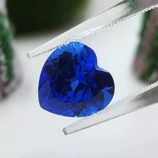 Royal Blue Lab-Grown Sapphire · Heart · Czochralski