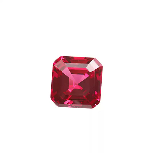 Pigeon Blood Lab-Grown Ruby · Asscher · Czochralski