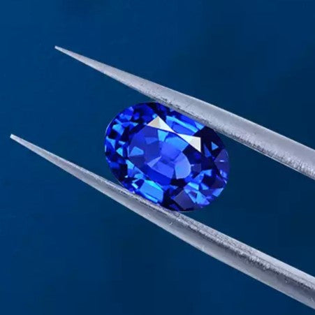 Royal Blue Lab-Grown Sapphire · Oval · Czochralski