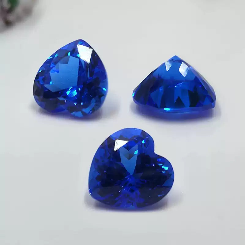Royal Blue Lab-Grown Sapphire · Heart · Czochralski