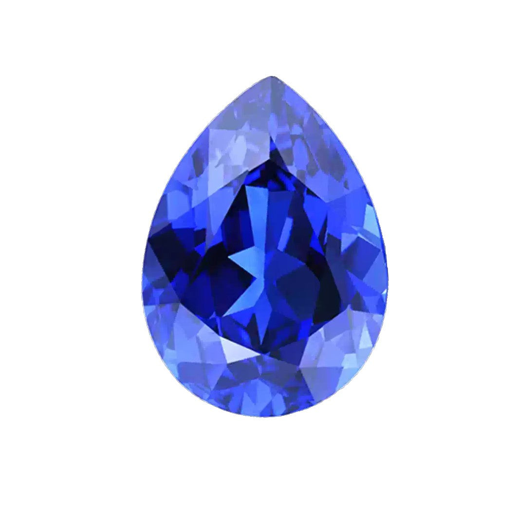 Royal Blue Lab-Grown Sapphire · Pear · Czochralski