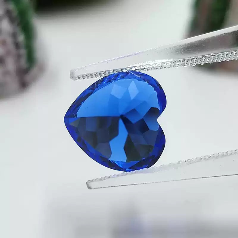 Royal Blue Lab-Grown Sapphire · Heart · Czochralski