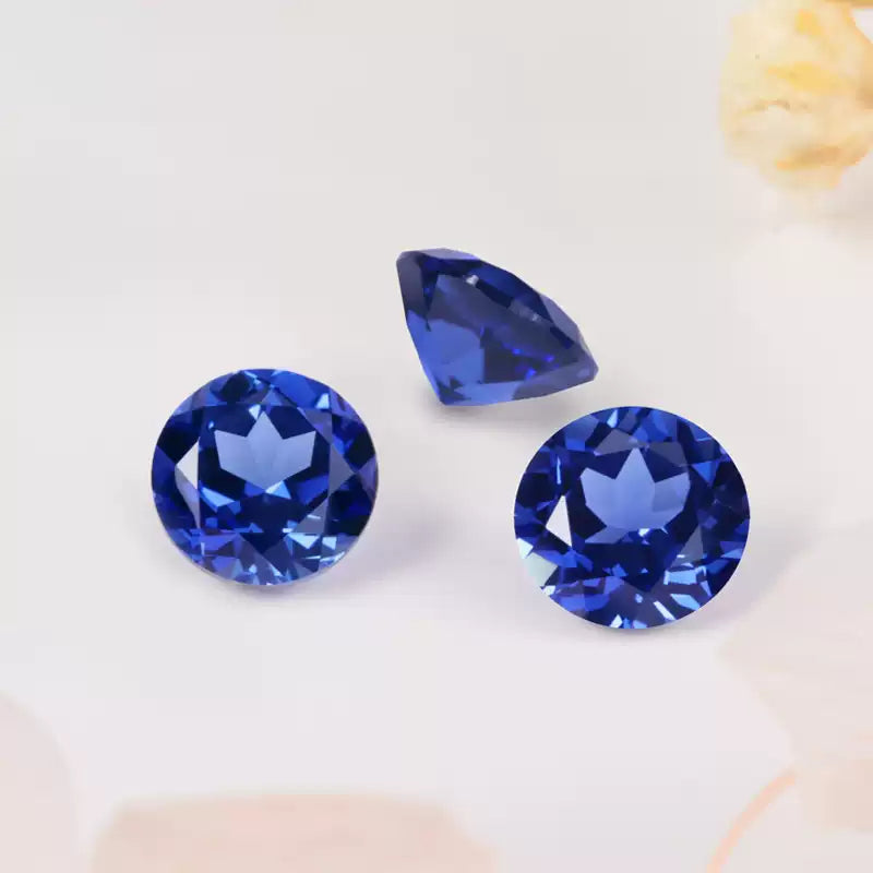 Royal Blue Lab-Grown Sapphire · Round Brilliant · Czochralski