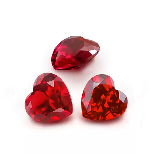 Pigeon Blood Lab-Grown Ruby · Heart · Czochralski