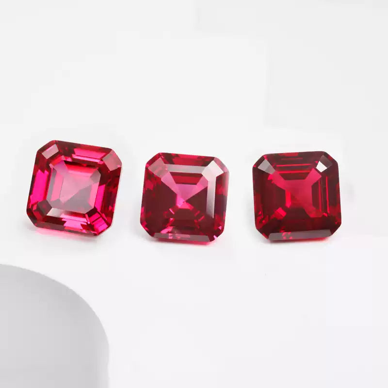 Pigeon Blood Lab-Grown Ruby · Asscher · Czochralski